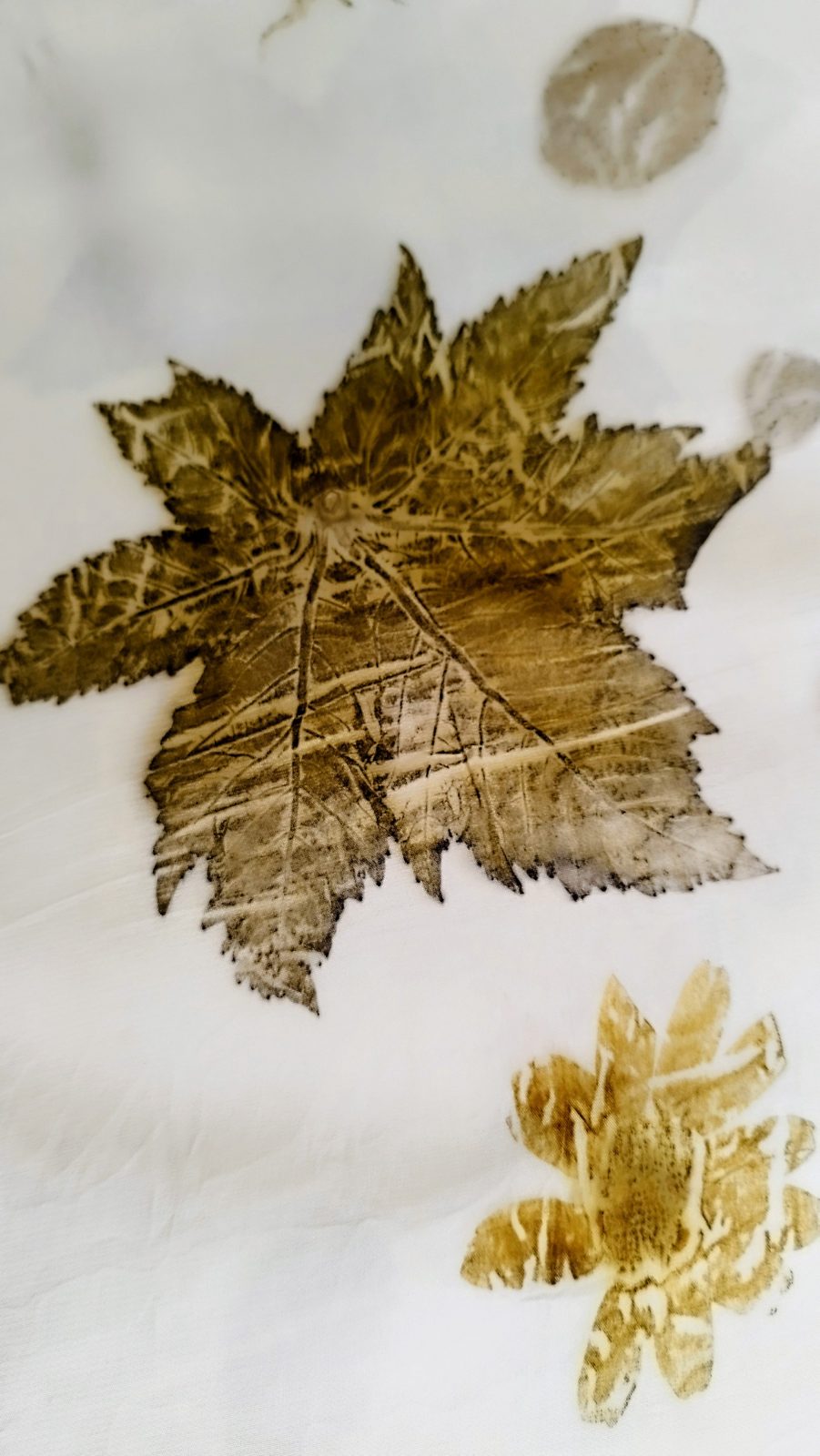 Ecoprint sobre seda orgánica