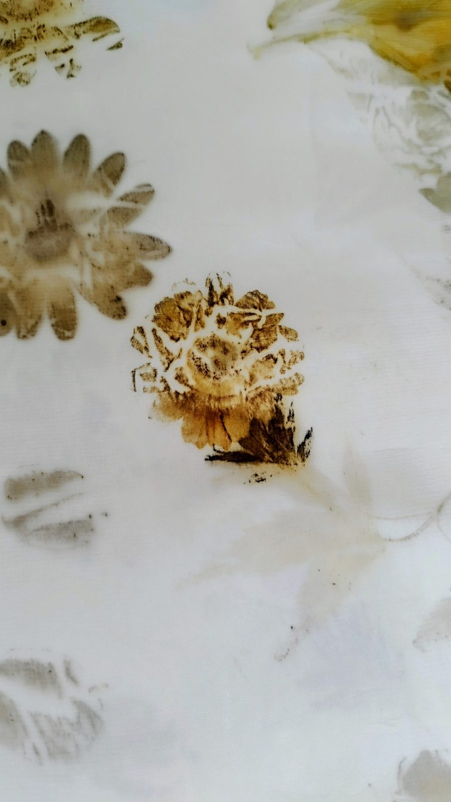 Ecoprint sobre seda orgánica