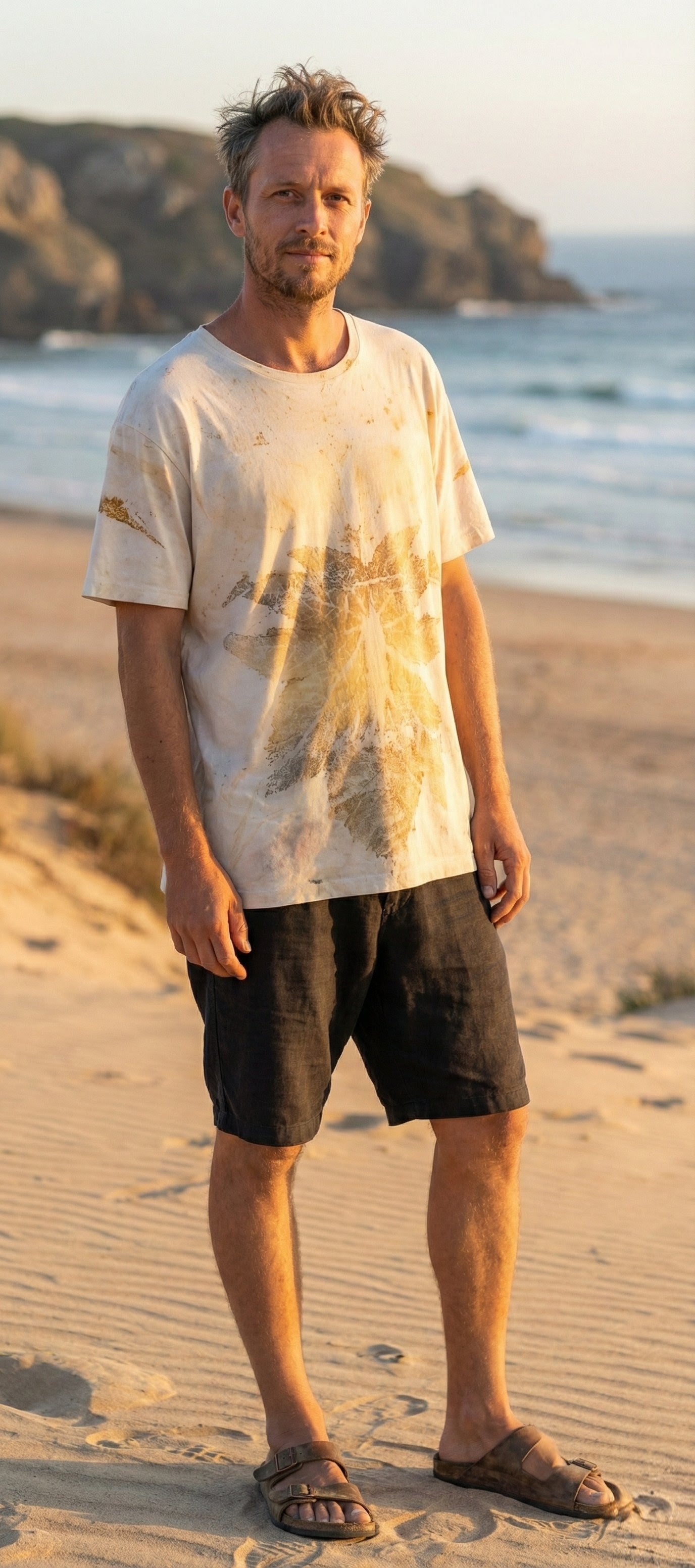 Polera Bosque Nativo - Algodón Orgánico Ecoprint