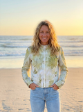 Chaqueta Bomber “Verde Deriva” — Prenda Reciclada con Ecoprint Botánico