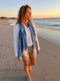 Pañuelo “Marea Índigo” — Seda Natural Shibori  Índigo