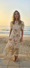 Vestido "Susurro Botánico" - Ecoprint en Broderie Vintage Reciclado